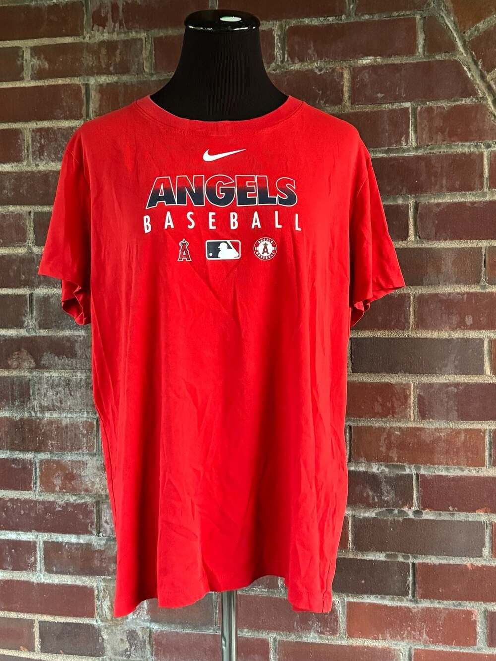 Nike The Nike Tee Angels Baseball Men's XL Dri-Fit Athletic Cut red